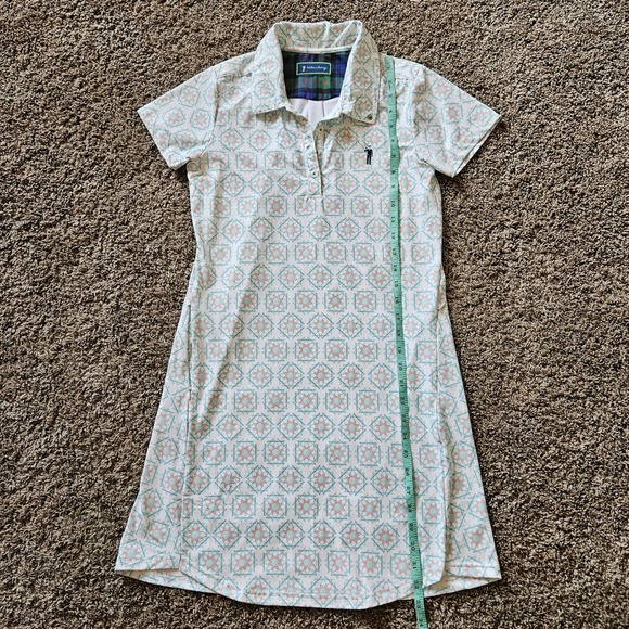 William Murray Golf Dress Womens XS Teal Geometric Floral Polo Short Sleeve - Picture 2 of 7